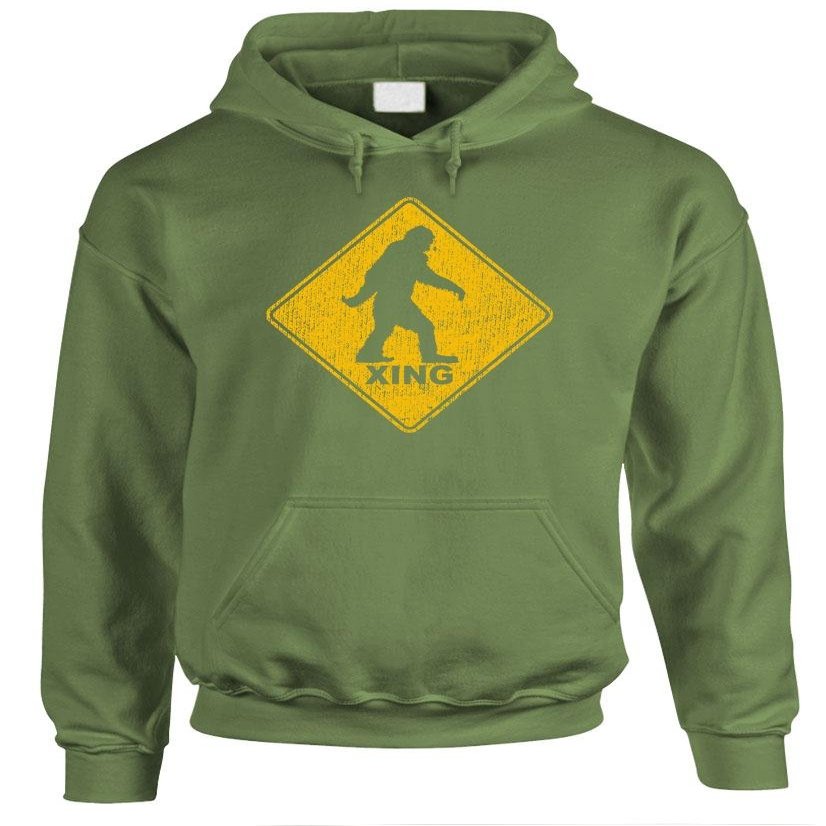 Guacamole BIGFOOT CROSSING - sasquatch squatchin' gag - Mens Hoodie, 2XL, Military
