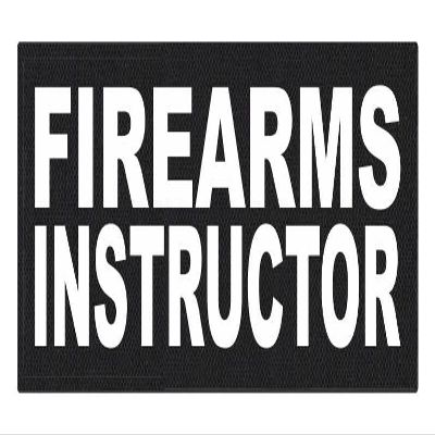 Firearms Instructor - 11x4 - White Lettering - Black Backing - Hook Fabric