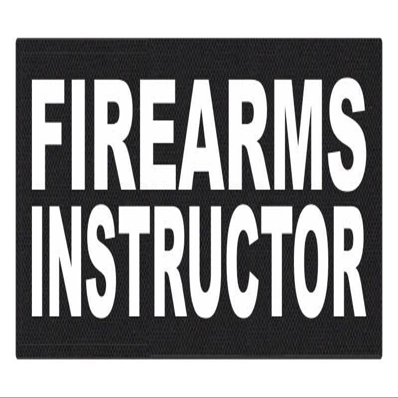 Firearms Instructor - 11x4 - White Lettering - Black Backing - Hook Fabric