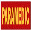 TACTICAL IDENTIFICATION PATCHES Paramedic ID Patch - 11x4 - Gold Lettering - Red Backing - Hook Fabric view 1