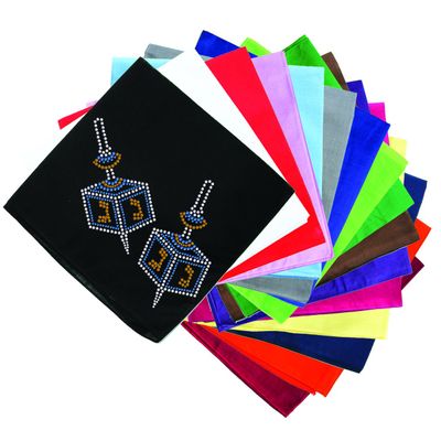 Dog in the Closet, Dreidel Blue & Gold (Large) - Rhinestone Dog Bandana - Choice of Color