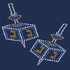 Dog in the Closet, Dreidel Blue & Gold (Large) - Rhinestone Dog Bandana - Choice of Color view 2