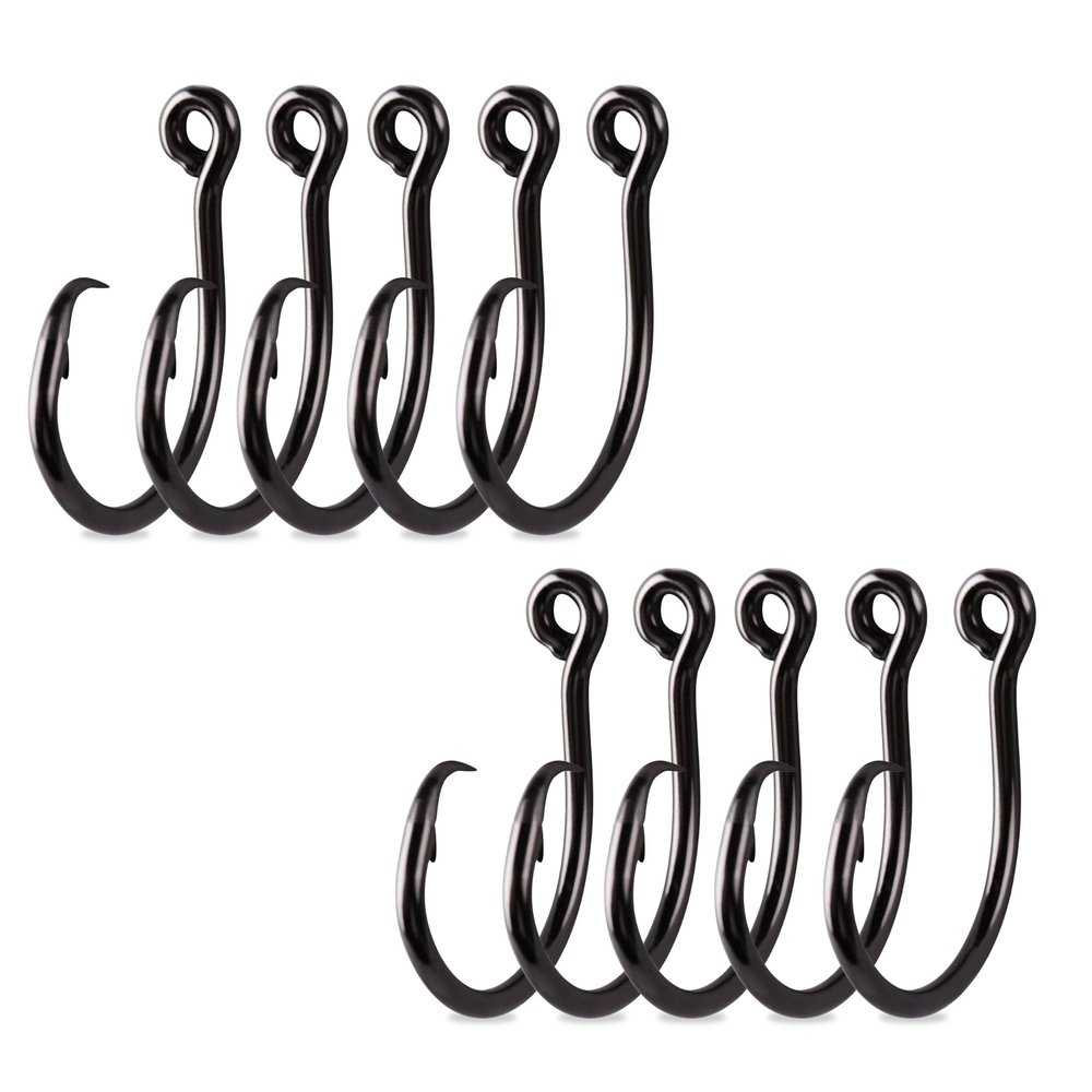 Mustad Demon Perfect Inline Circle Hook 39950NP, 3X Strong Fishing Hooks, Wide Gap Circle Hook Packs for Saltwater & Freshwater Fishing, Original Design Big Hooks, Black Nickel - Size 1/0-10 Packs