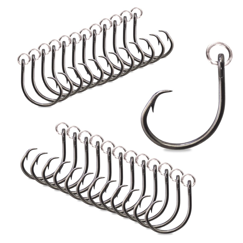 Mustad Ringed Demon Offset Circle 4X Strong - Designed to Perform Flawlessly Featuring Kirbed Hook - Black Nickel - Size 7/0 - Pack of 25