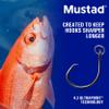 Mustad Ringed Demon Offset Circle 4X Strong - Designed to Perform Flawlessly Featuring Kirbed Hook - Black Nickel - Size 7/0 - Pack of 25 view 2