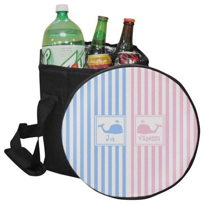 YouCustomizeIt Personalized Striped w/Whales Collapsible Cooler & Seat