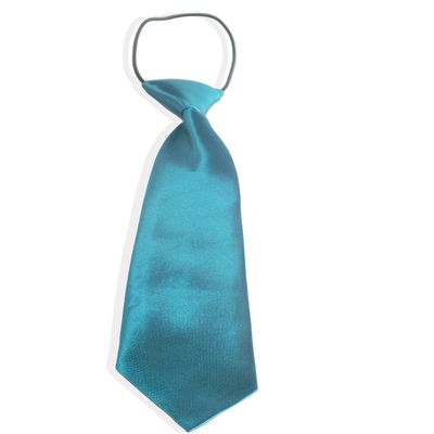Easy Slip On Solid Color Polyester Tie, 1 to 6 years (Turquoise Blue)