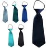 Easy Slip On Solid Color Polyester Tie, 1 to 6 years (Turquoise Blue) view 2
