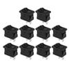 10x Rocker Switch Switches 2-Pin Black On/Off Small Mini 3A 12V-250V DC 1/2 3/4 view 3