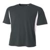 A4 N3181 - Men's Cooling Performance Color Blocked Shorts Sleeve Crew Shirt Graphite/White view 1
