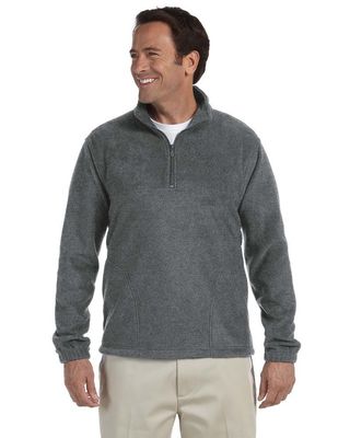 Harriton M980-8 oz. Quarter-Zip Fleece Pullover Charcoal