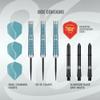 Shot Darts Steel Tip, Zen Jutsu 80% Tungsten, Torpedo Shape, Front Balanced with Ring Grip Handcrafted Professional Dart Set and Flights Made in New Zealand Metal Tip Bar Darts view 3