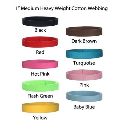 1" Medium Heavy Cotton Webbing - Choose Your Color (20 Yards, Indigo)