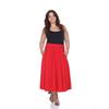 WM Women's Plus 'Tasmin' Flare Midi Skirts (Red, 1X) view 1