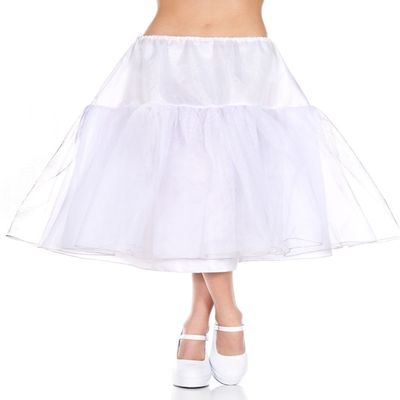 Music Legs Women's Long Trim Petticoat, White, one Size
