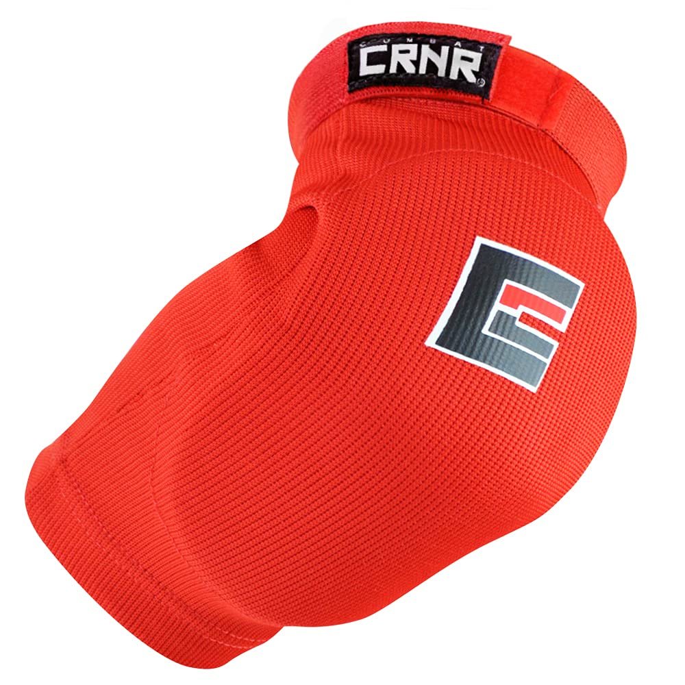 Combat Corner Muay Thai Elbow Pads for MMA, Boxing, Kickboxing, Martial Arts (Red, Large/X-Large)