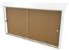 BuyBocceBalls Listing - Tennis, Bocce, Golf Court Accessories - Messaging Boards - Outpost Message Center with Acrylic Doors - Model 150 - White - Post Attached, Header Sign, Sliding Door Lock view 2