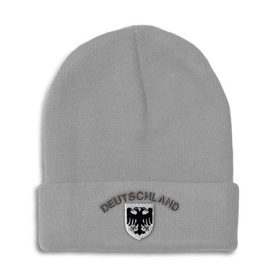 Beanies for Men Deutschland Black German Eagle Germany Skull Cap Winter Hats for Women Acrylic One Size Light Grey Design Only