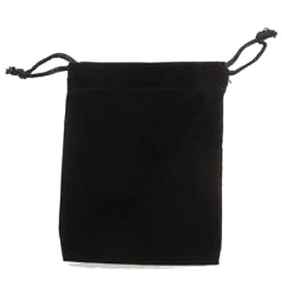 12 SMALL BLACK 3 INCH DRAWSTRING VELVET STORAGE BAGS