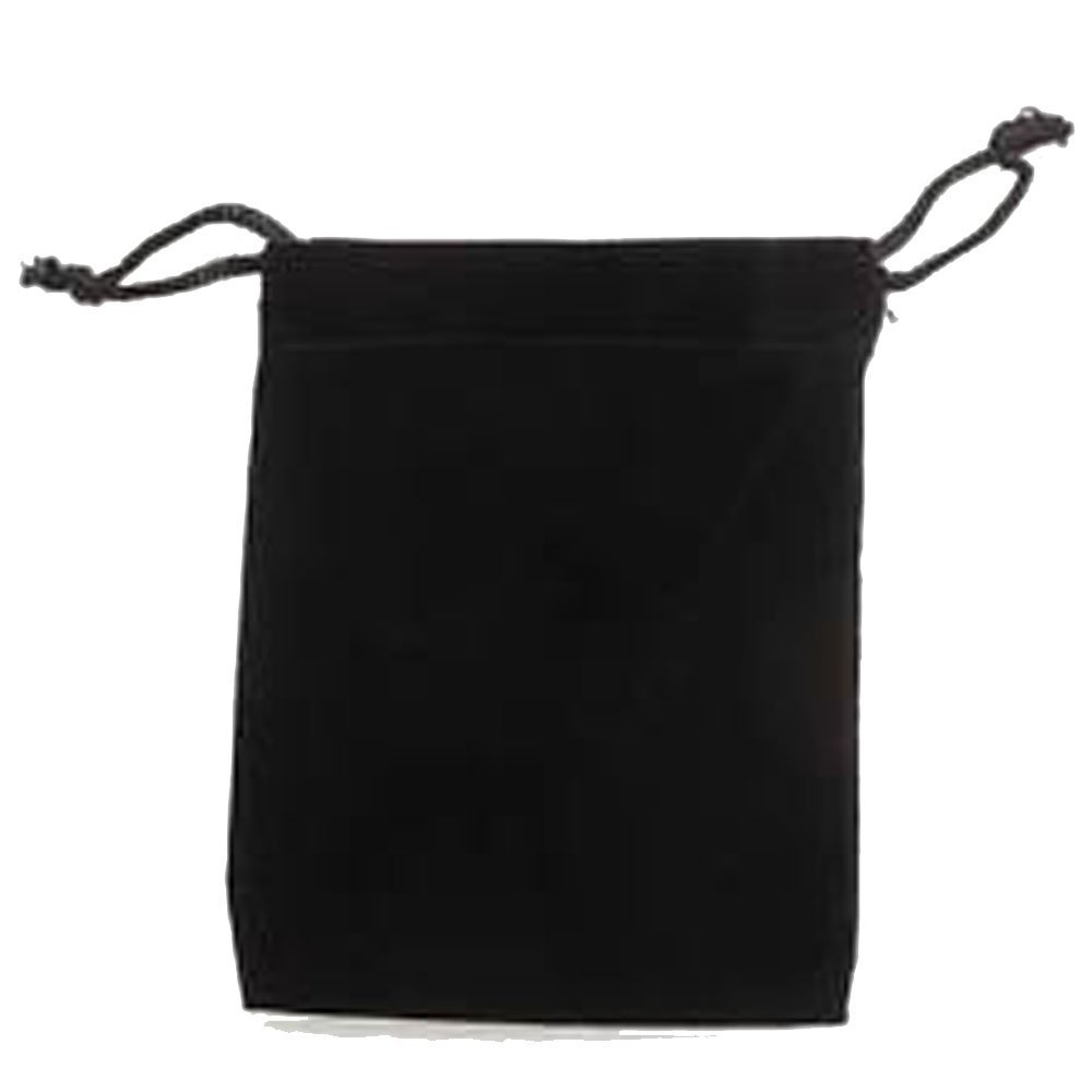12 SMALL BLACK 3 INCH DRAWSTRING VELVET STORAGE BAGS