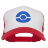 Ash Ketchum Embroidered Mesh Cap - White Red OSFM view 1