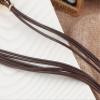 AKOAK Fashion Punk Choker Necklace Brown Long Rope Leather Chain Vintage Bronze Leaf Feather Tassel Pendant Necklace view 4