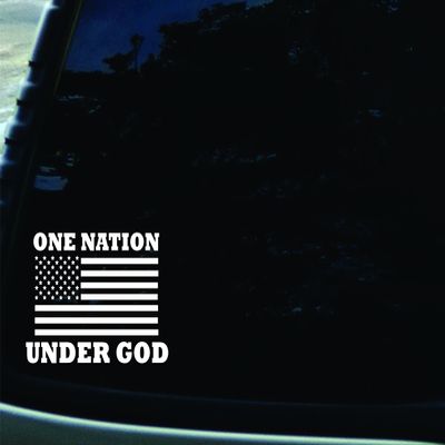 6.5" X 4" One Nation Under God Vinyl DIE CUT decal for your car, truck, window, laptop, MacBook