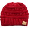 Kids Ages 2-7 Warm Chunky Thick Stretchy Knit Slouch Beanie Skull Hat Red view 1