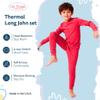 City Threads Kids Thermal Underwear Set Made in USA Sensory Friendly Kids Long Johns, Thermal Set for Boys Base Layer for Ski Candy Red view 2