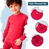 City Threads Kids Thermal Underwear Set Made in USA Sensory Friendly Kids Long Johns, Thermal Set for Boys Base Layer for Ski Candy Red view 3