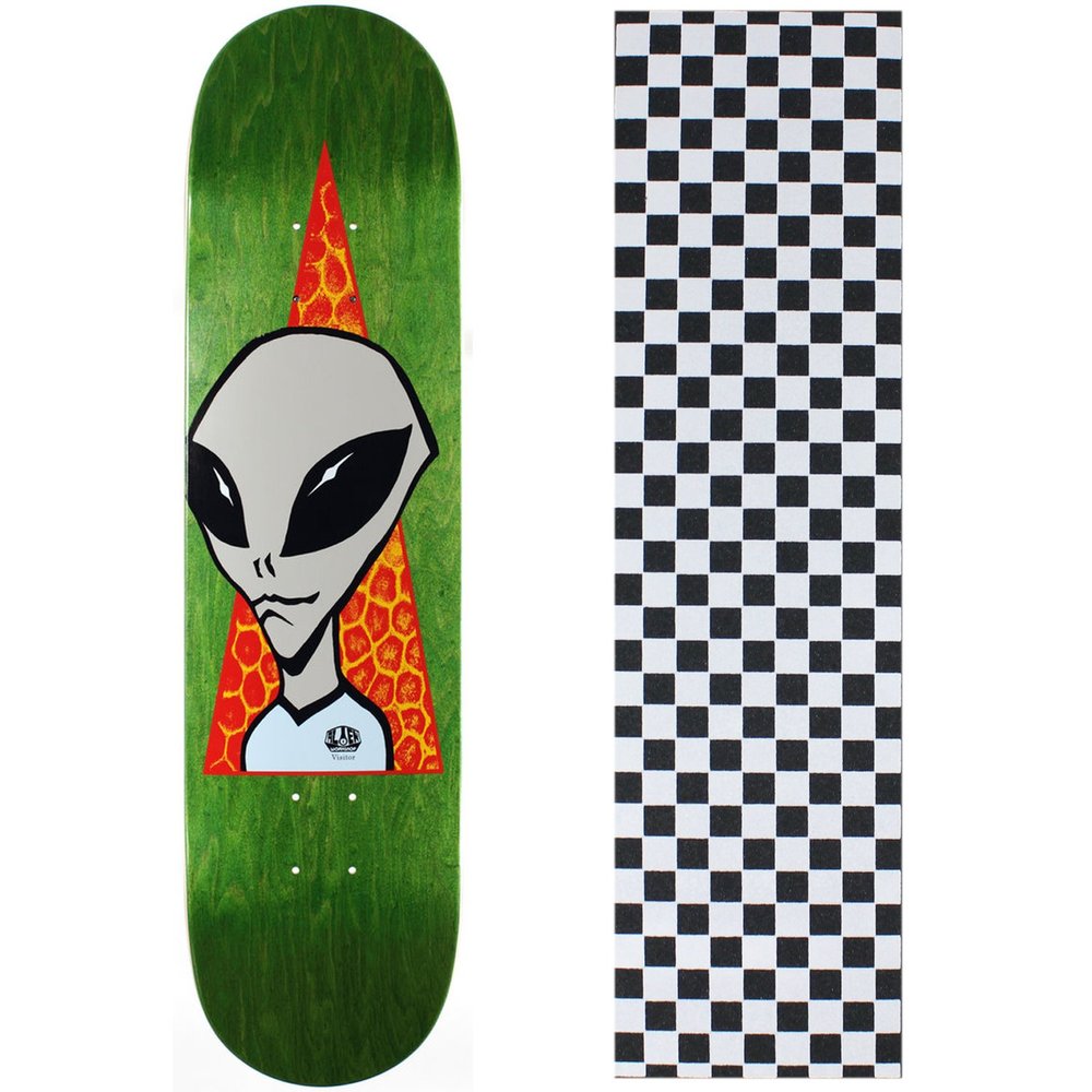 Alien Workshop Skateboard Deck Visitor 8.25" (Asst Clrs) Checker White Grip