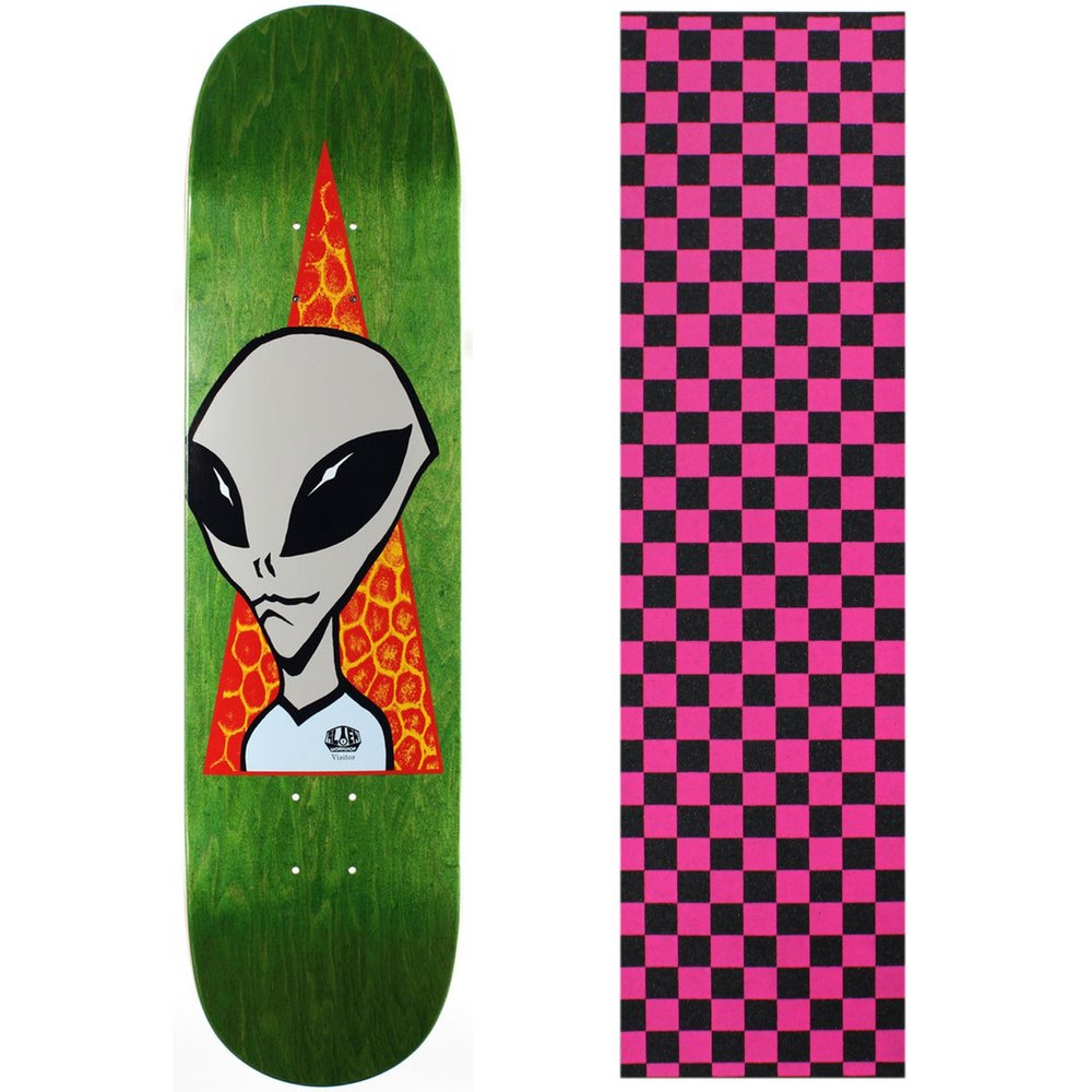 Alien Workshop Skateboard Deck Visitor 8.25" (Asst Clrs) Checker Pink Grip
