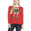 Isabella's Closet Women's Sexy Elf Ugly Christmas Sweater, Red, S view 1