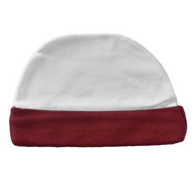 Monag Infant Unisex Ringer Cap White/Maroon OS