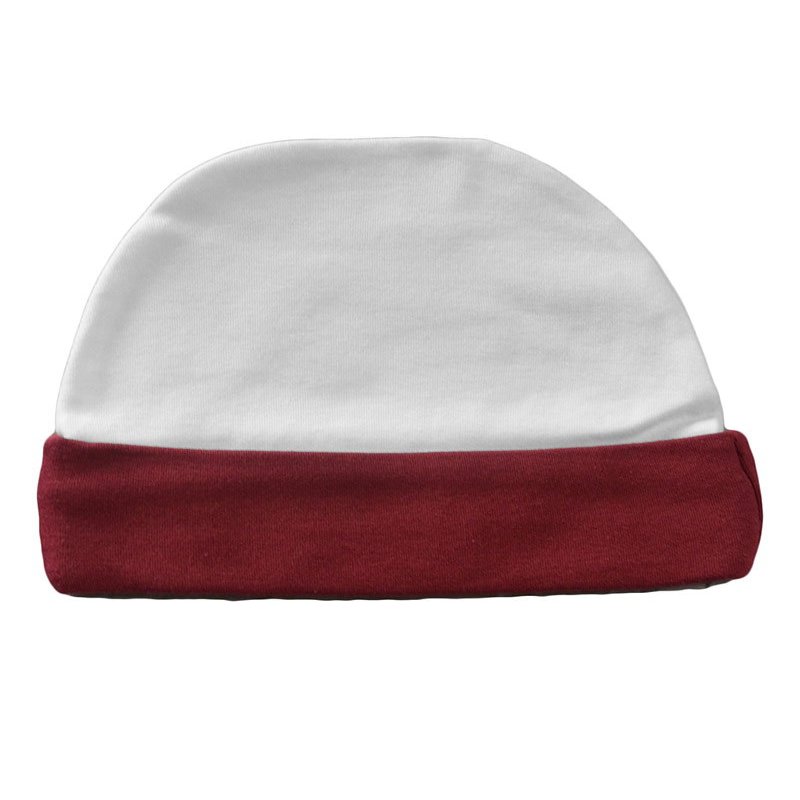 Monag Infant Unisex Ringer Cap White/Maroon OS