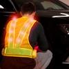 kwmobile LED Light Safety Vest - High Visibility Waistcoat Traffic Outdoor Night Warning Reflector Clothing Reflective view 2