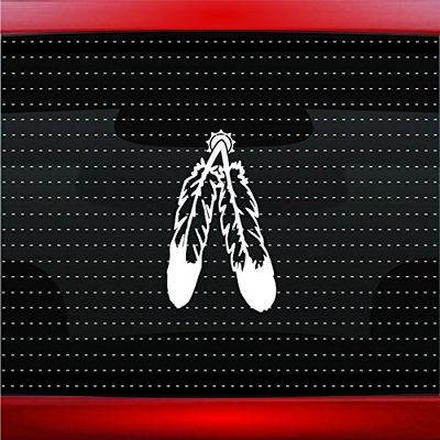 Noizy Graphics Feather #4 Indian Native American Car Sticker Truck Window Vinyl Decal Color: Navy Blue