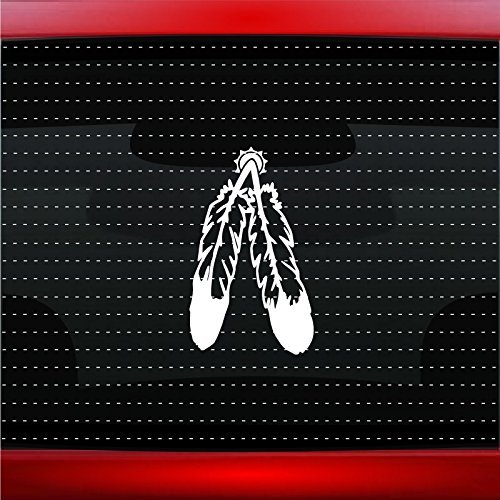 Noizy Graphics Feather #4 Indian Native American Car Sticker Truck Window Vinyl Decal Color: Navy Blue