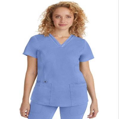 Healing Hands Scrub Top for Women with 3 Pockets and Easy Care, 2-Way Stretch Fabric Plus Size 2278, 2XL, Ceil