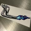 Racing Headers Decals - 2pc Set - Funny for hot Rod Lawn mowers Golf carts UTV Tool Box (Blue & Purple) view 2