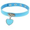 AKOAK Fashion Cool Rock Style Steampunk Punk Goth Heart-Shape Pendant Link PU Leather Collar Choker Necklace(Light Blue) view 1