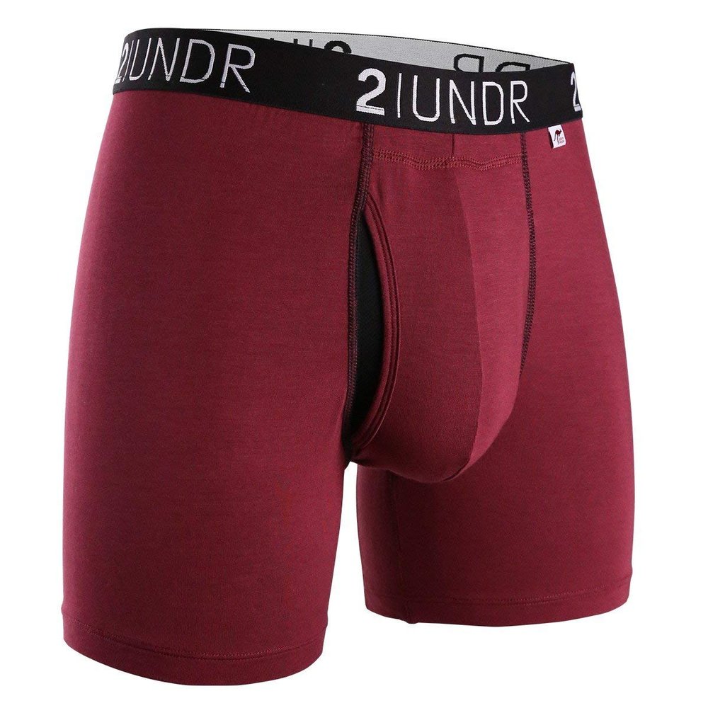 2UNDR Men's Swingshift Boxers,Burgundy,XX-Large