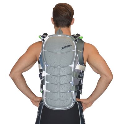 Jet Ski Racing Back Protection | Spinal Impact Absorbing Water Sports | Jettribe PWC Accessories | Grey/White Deflector | Compatible PFD Life Vests | Youth - Adult Sizes (Youth)