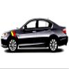4" Fender Hash Mark Bars Vinyl Racing Stripes Graphic Decals (Fits Honda Accord & Most Cars) Passenger Side - Red & Yellow view 4