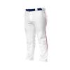 A4 N6162 - Pro Style Open Bottom Baggy Cut Baseball Pants White/Scarlet view 1