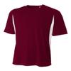 A4 N3181 - Men's Cooling Performance Color Blocked Shorts Sleeve Crew Shirt Maroon/White view 1