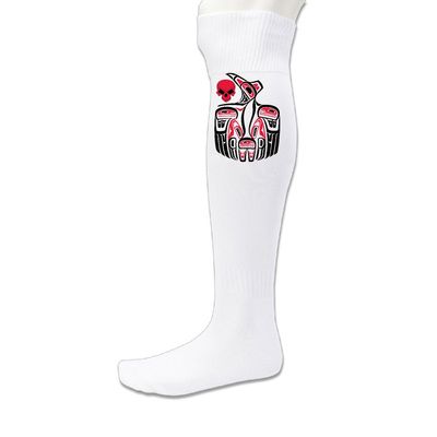 GOODFB Raven Mercurial Trickster Northwest Coast Native Workout Athletic Sock White