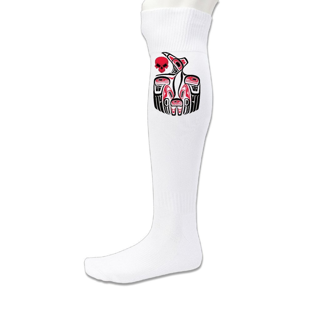GOODFB Raven Mercurial Trickster Northwest Coast Native Workout Athletic Sock White