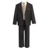 HBDesign Boys'2 Piece 3 Button Notch Lapel Slim Trim Fit Casual Suite Dark Brown view 1