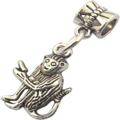 ViciBeads Charm, Tibetan Silver Monkey Dangle Charm